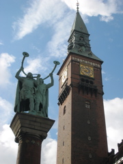 Sculpture and clock tower