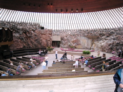 Interior of the "Rock Church" in Helsinki