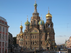 One of St. Petersburg's ornate Orthodox churches (church of the Savior on Spilled Blood)