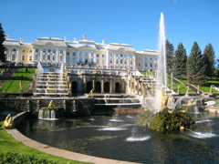 The summer palace in Peterhof was modelled after Versailles