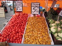 Tomatoes, mushrooms, and other vegetables in Helsinki (prices in Euros)