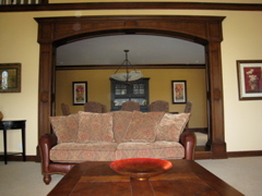 Living room (foreward) and dining room (aft)