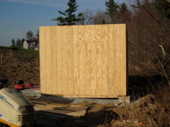 Then the plywood siding (end of day 1)