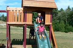 Cole & Page on the playset